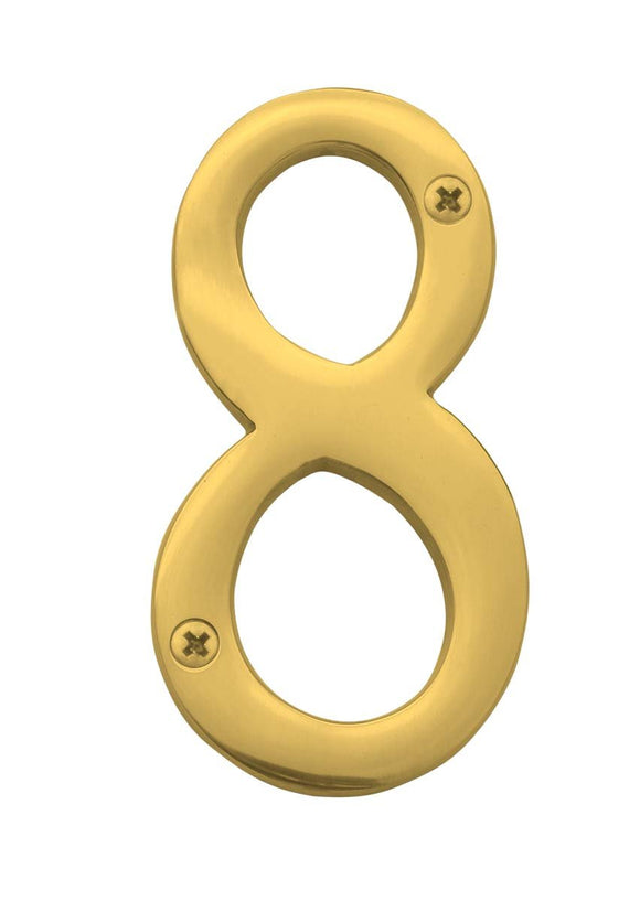 Knoxx Hardware BB4N08 Brass Address Numbers Traditional Numeral 8
