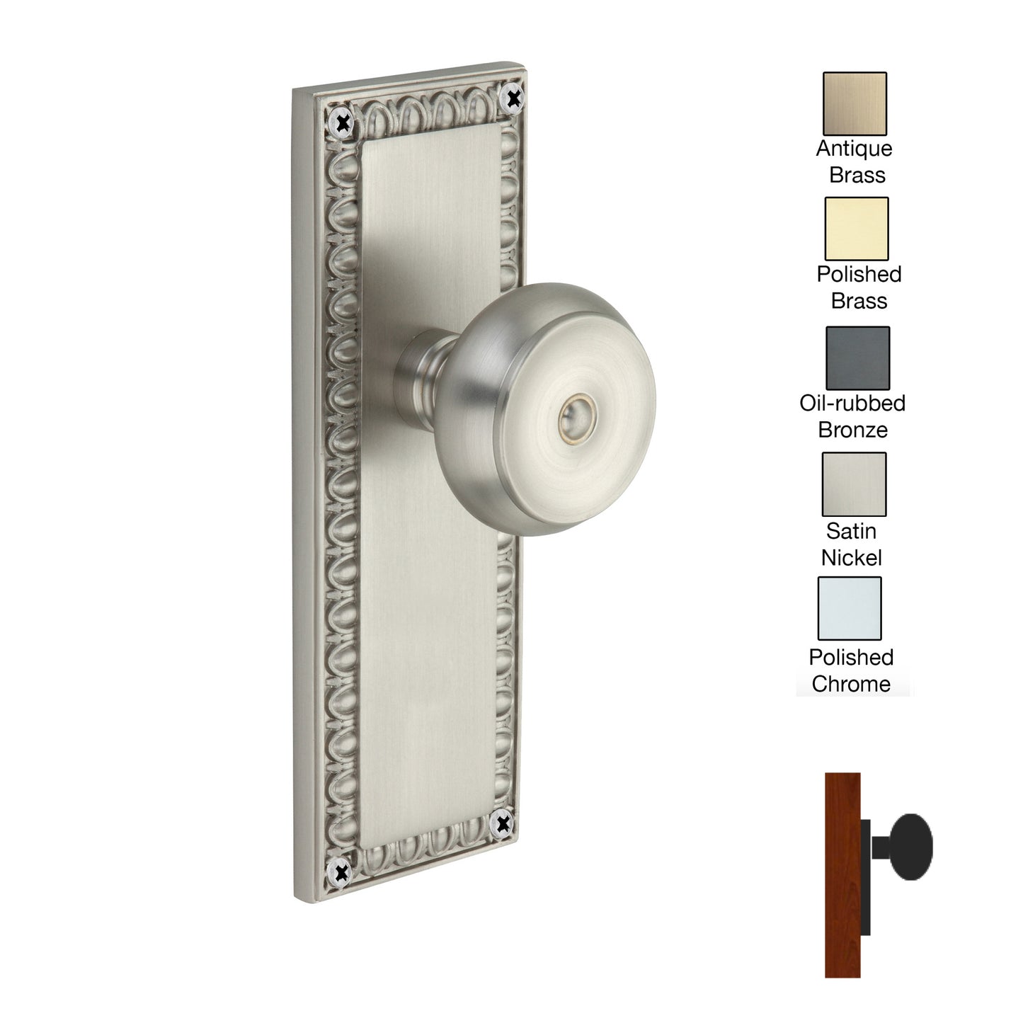 Egg and Dart Plate with Cambridge Knob - Single Dummy