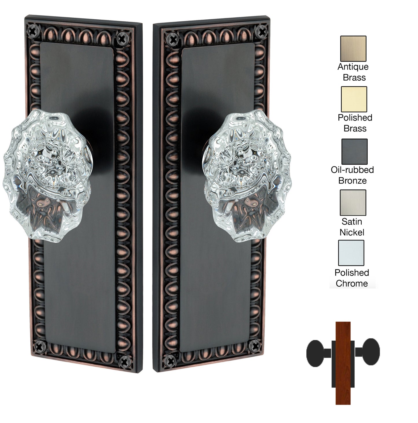Egg and Dart Plate with Calvert Crystal Knobs - Double Dummy