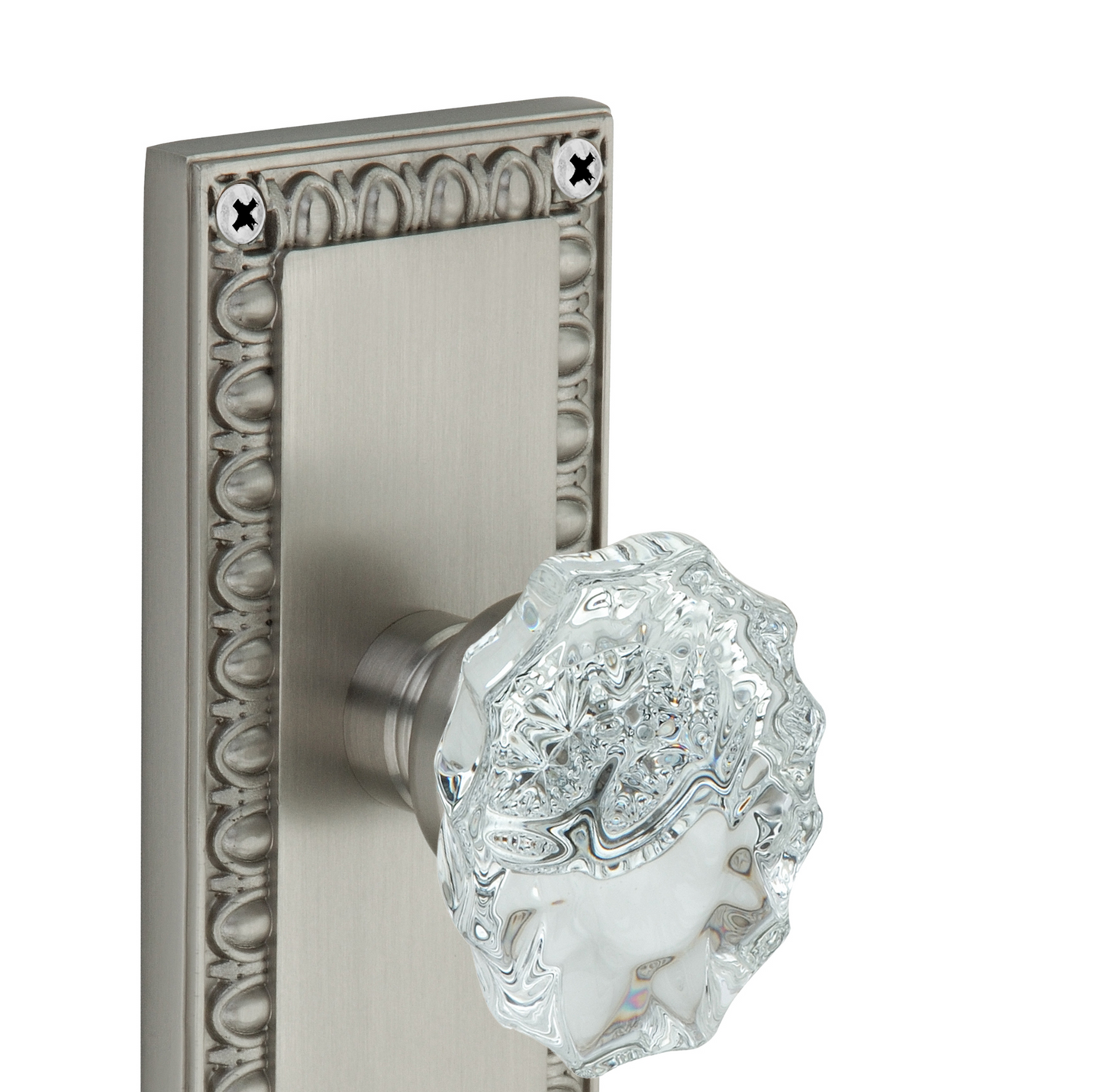 Egg and Dart Plate with Calvert Crystal Knobs - Double Dummy