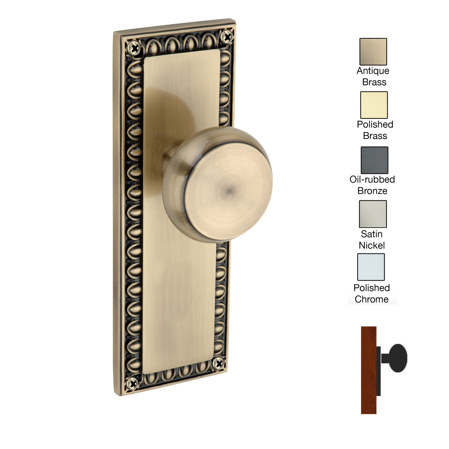 Egg and Dart Plate with Flat Knob - Single Dummy