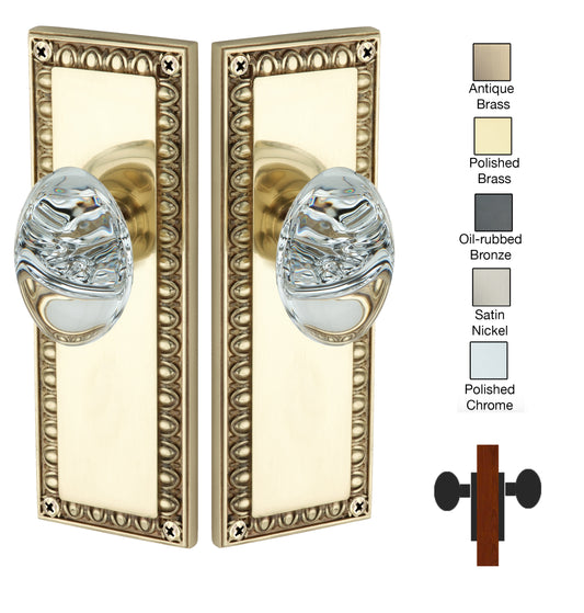 Egg and Dart Plate with Oval Crystal Knob - Double Dummy
