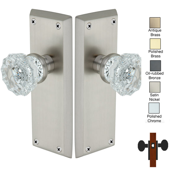 Colonial Plate with Crystal Knob - Passage / Hallway / Closet