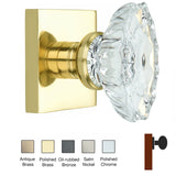 Square Rose with Calvert Crystal Door Knobs - Single Dummy