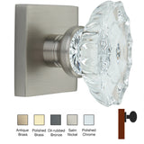 Square Rose with Calvert Crystal Door Knobs - Single Dummy