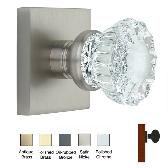 Square Rose with Crystal Door Knobs - Single Dummy