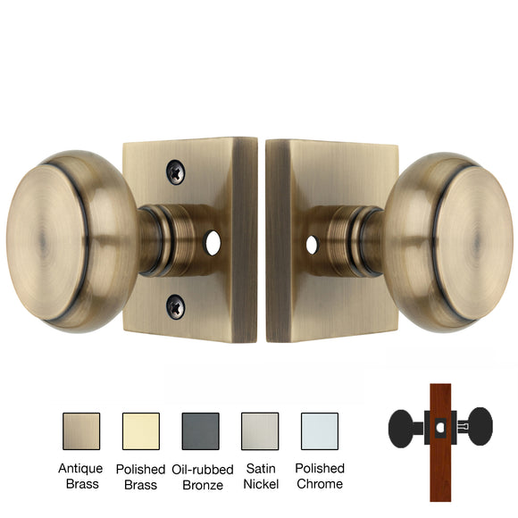 Square Rose with Flat Door Knobs - Privacy / Bedroom / Bathroom