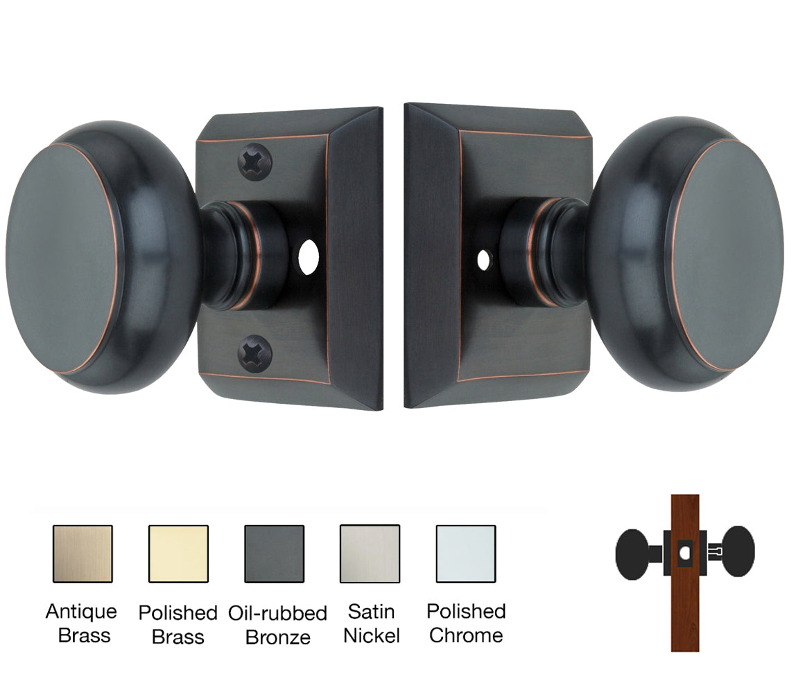 Metro Square Rose with Flat Door Knobs - Privacy / Bedroom / Bathroom