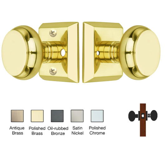 Metro Square Rose with Flat Door Knobs - Privacy / Bedroom / Bathroom