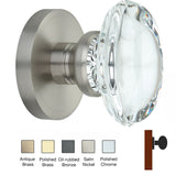 Round Rose with Oval Crystal Door Knobs - Single Dummy