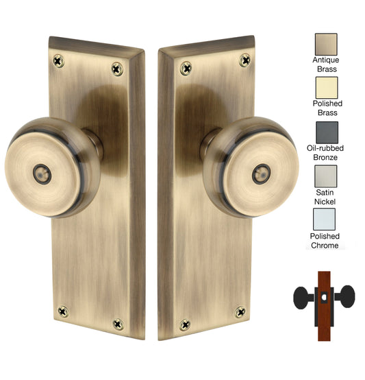 Colonial Plate with Cambridge Knob - Passage / Hallway / Closet