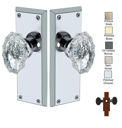 Colonial Plate with Calvert Crystal Knobs - Privacy / Bedroom / Bathroom