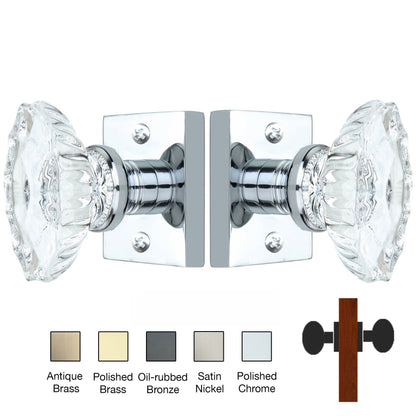 Square Rose with Calvert Crystal Door Knobs - Double Dummy