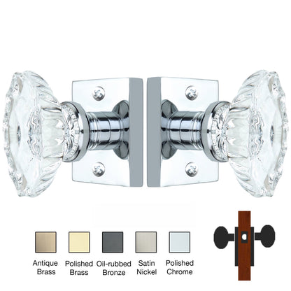 Square Rose with Calvert Crystal Door Knobs - Passage / Hallway / Closet