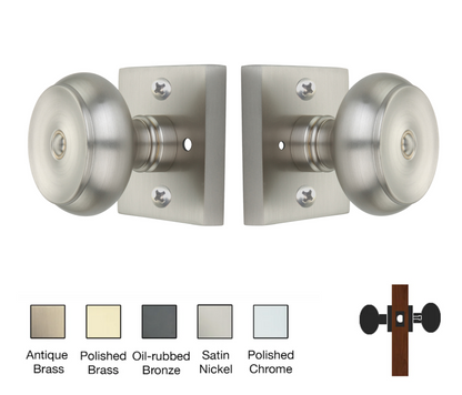 Square Rose with Cambridge Door Knobs - Privacy / Bathroom / Bedroom