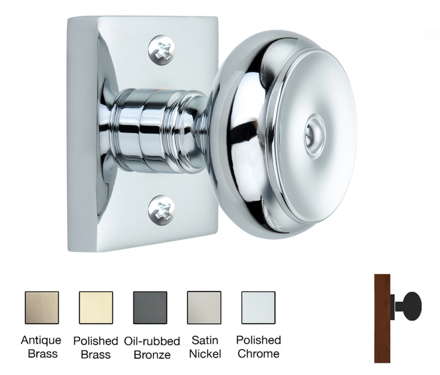 Square Rose with Cambridge Door Knobs - Single Dummy