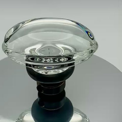 Colonial Plate with Oval Crystal Knob - Privacy / Bedroom / Bathroom