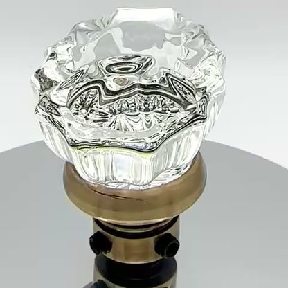 Egg and Dart Plate with Calvert Crystal Knobs - Privacy / Bedroom / Bathroom