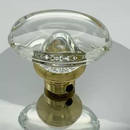 Round Rose with Oval Crystal Door Knobs - Double Dummy