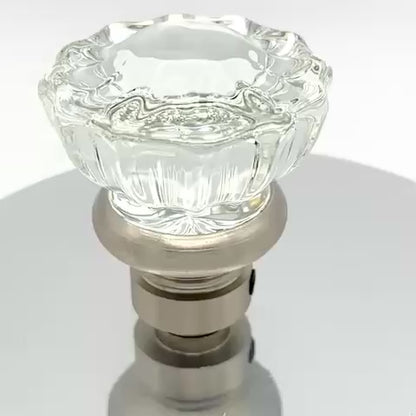 Colonial Plate with Crystal Knob - Privacy / Bedroom / Bathroom