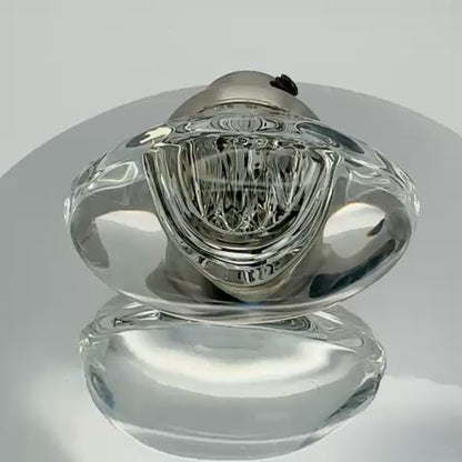 Round Rose with Oval Crystal Door Knobs - Privacy / Bedroom / Bathroom