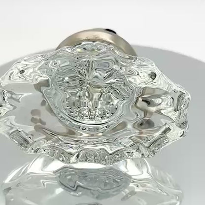 Metro Square Rose with Calvert Crystal Door Knobs - Double Dummy