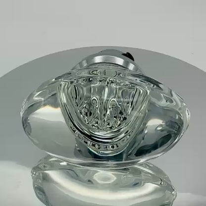 Round Rose with Oval Crystal Door Knobs - Double Dummy