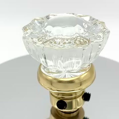 Metro Square Rose with Crystal Door Knobs - Passage / Hallway / Closet