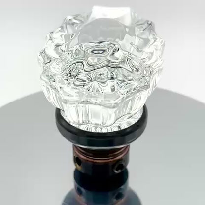 Egg and Dart Plate with Calvert Crystal Knobs - Privacy / Bedroom / Bathroom