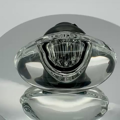 Square Rose with Oval Crystal Door Knobs - Double Dummy