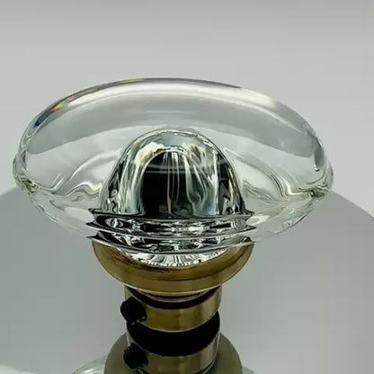 Colonial Plate with Oval Crystal Knob - Privacy / Bedroom / Bathroom