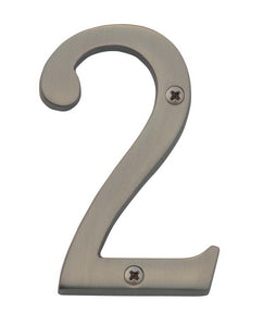 Knoxx Hardware B4N702 Satin Nickel Address Numbers Traditional 4" Numeral 2