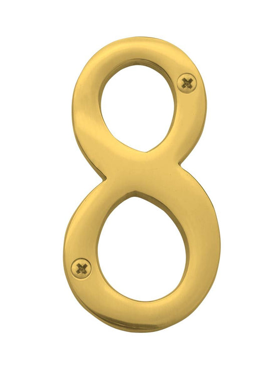 Knoxx Hardware B4N508 Polished Brass Address Numbers Traditional 4" Numeral 8