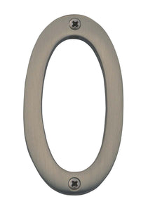 Knoxx Hardware B4N700 Satin Nickel Address Numbers Traditional 4" Numeral 0
