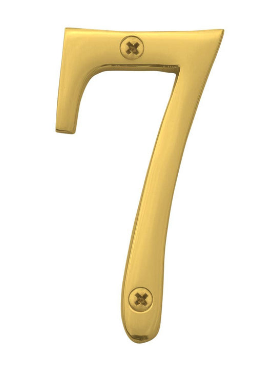 Knoxx Hardware B4N507 Polished Brass Address Numbers Traditional 4" Numeral 7