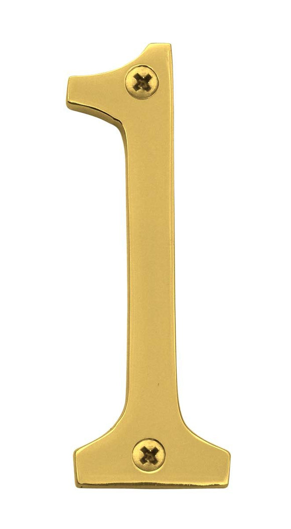 Knoxx Hardware B4N501 Polished Brass Address Numbers Traditional 4