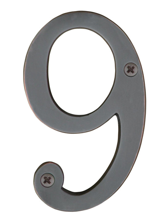 Knoxx Hardware B4N608 Oil Rubbed Bronze Address Numbers Traditional 4" Numeral 9