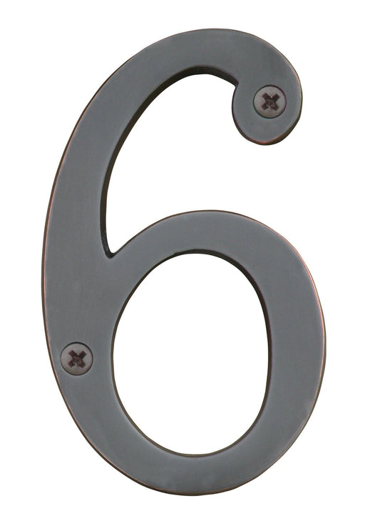 Knoxx Hardware B4N606 Oil Rubbed Bronze Address Numbers Traditional 4" Numeral 6