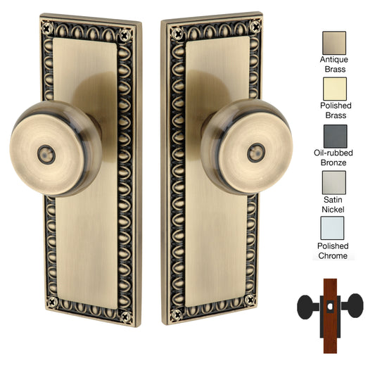 Egg and Dart Plate with Cambridge Knob - Passage / Hallway / Closet