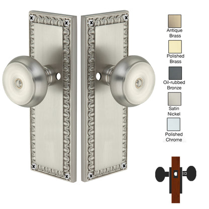 Egg and Dart Plate with Cambridge Knob - Privacy / Bedroom / Bathroom