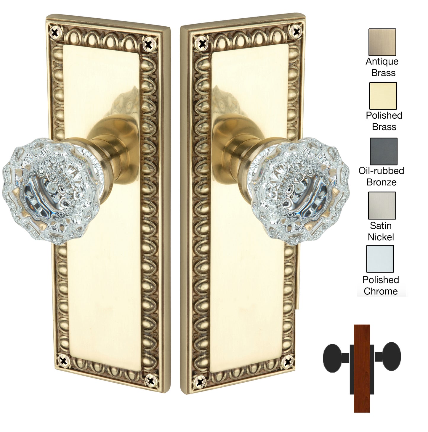 Egg and Dart Plate with Crystal Knob - Double Dummy