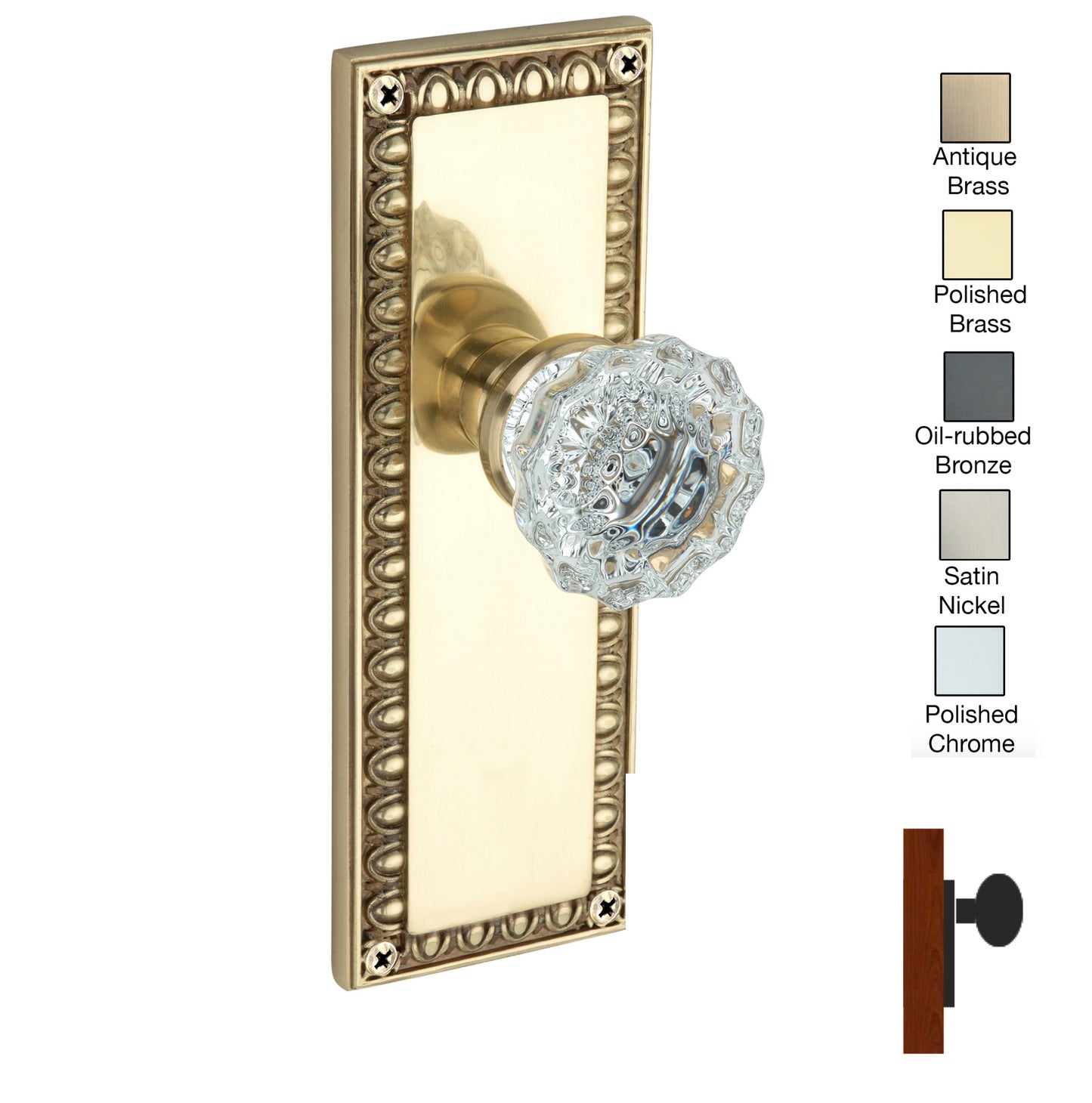 Egg and Dart Plate with Crystal Knob - Single Dummy