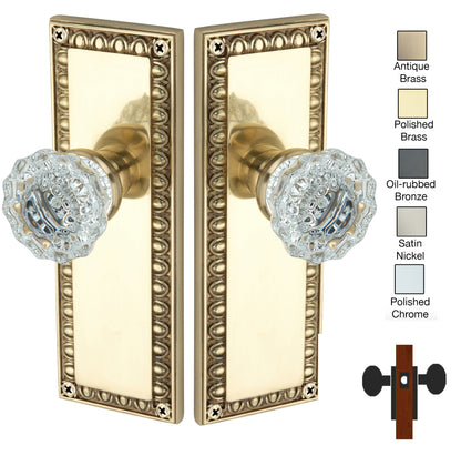 Egg and Dart Plate with Crystal Knob - Passage / Hallway / Closet