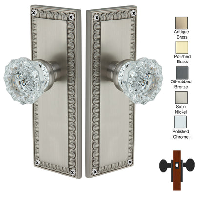 Egg and Dart Plate with Crystal Knob - Passage / Hallway / Closet