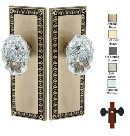 Egg and Dart Plate with Calvert Crystal Knobs - Passage / Hallway / Closet