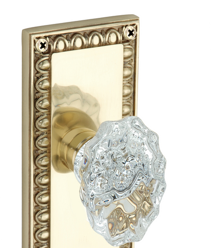 Egg and Dart Plate with Calvert Crystal Knobs - Privacy / Bedroom / Bathroom