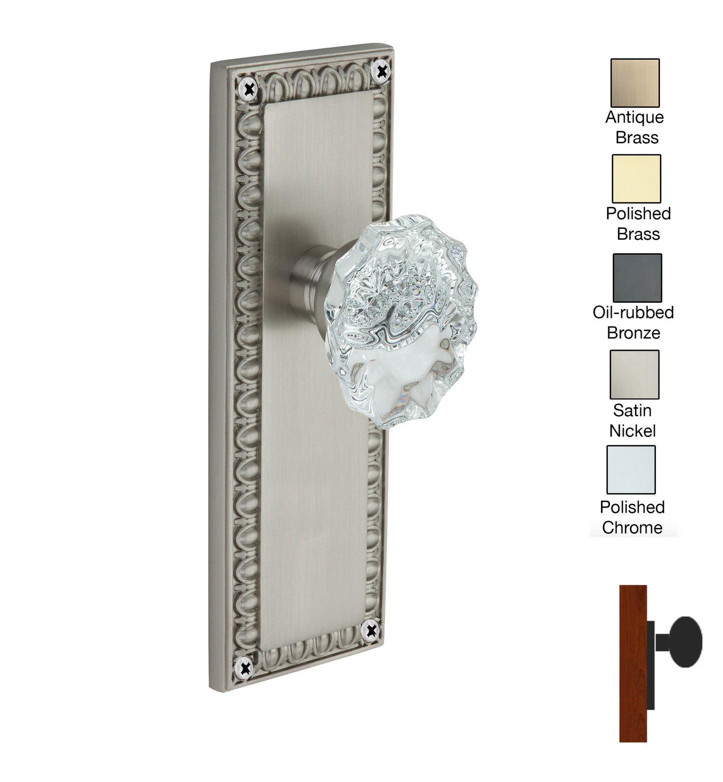 Egg and Dart Plate with Calvert Crystal Knobs - Single Dummy