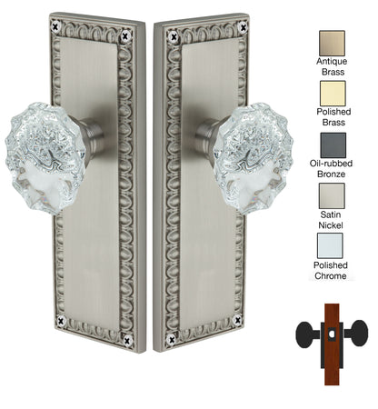 Egg and Dart Plate with Calvert Crystal Knobs - Passage / Hallway / Closet