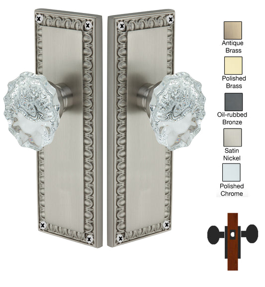 Egg and Dart Plate with Calvert Crystal Knobs - Passage / Hallway / Closet