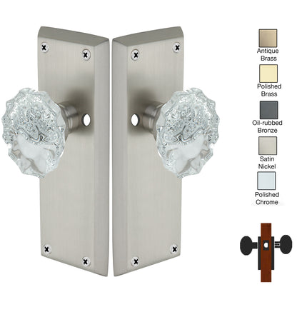 Colonial Plate with Calvert Crystal Knobs - Privacy / Bedroom / Bathroom